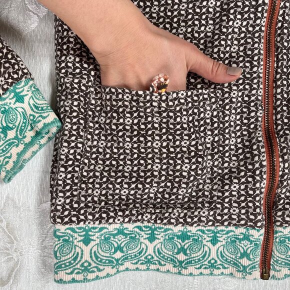 Billabong Reversible Retro Bohemian Multicolored Cotton Hoodie Jacket Large - Picture 10 of 16